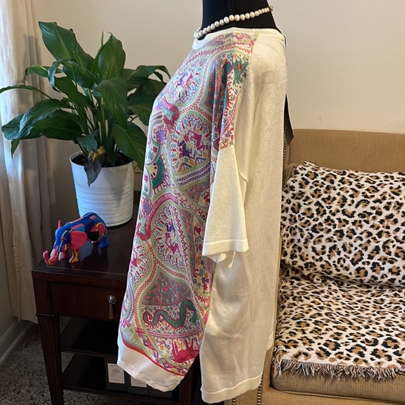 ETRO blouse crean and pink súper elegante size 46 - Picture 3 of 5